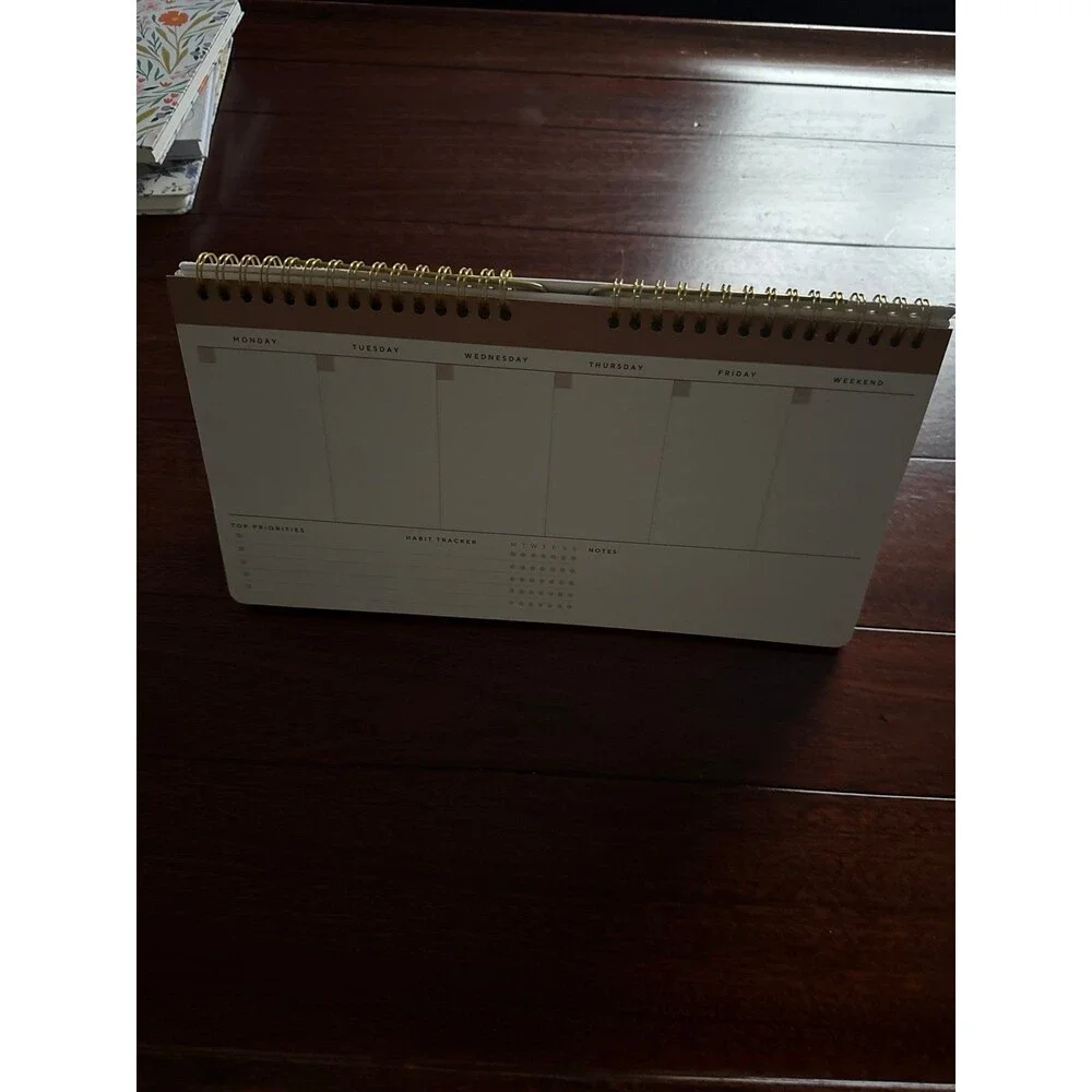Weekly Planner Undated Spiral Organizer Minimalist Notebook